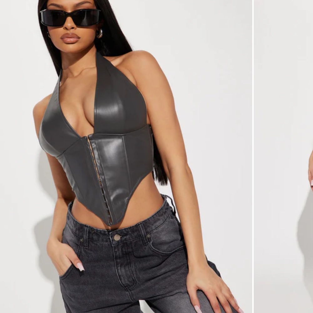 Fashion Nova Charcoal Bodysuit